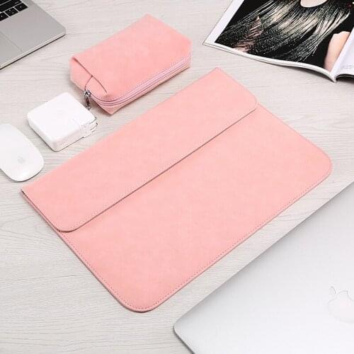 Laptop Bag Case 11 12 13 14 15 inch PU Leather Matte Notebook Sleeve Bag for MacBook Air Pro 13.3 15.4 Waterproof Cover