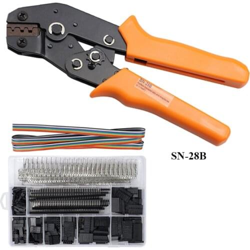 Multifunction Pliers DuPont 2.54/2.8/3.0/3.96/4.8 Spring Terminal SN28B Ratchet Crimping Plier With 1550PCS Terminal Combination