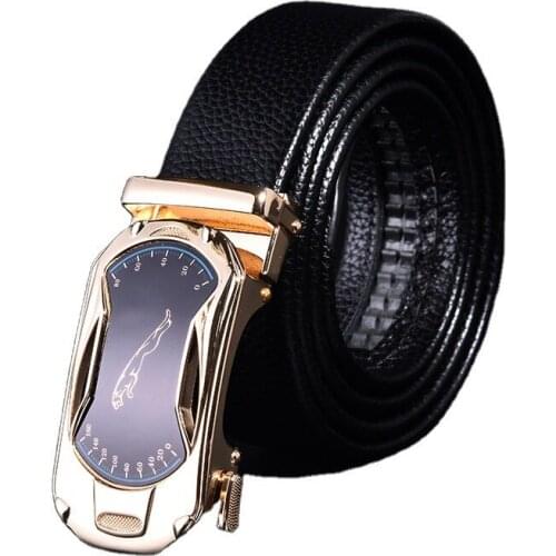 Mens Belt Leather Automatic Buckle Young People Fashion Personality Belt Personality Trend Korean Style Pants Cowhide Belt