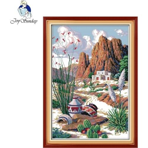 Joy Sunday The Silk Road Painting 11CT 14CT Cross Stitch Sets Needlepoint Cross Stitch Kits for Embroidery Home Decor Needlework