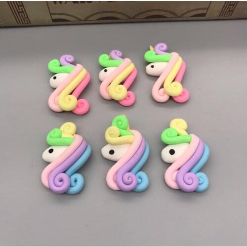 Lets start!set 10pcs!Polymer clay rainbow Angel Unicorn.the clay cream phone shell manual decoration,handmade DIY