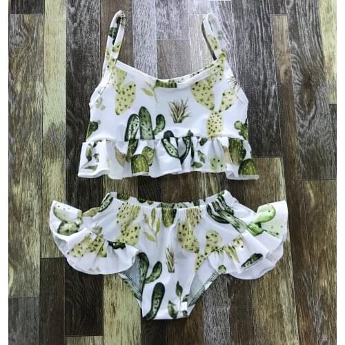 Newest Kids Clothes lovelyPopular Kids Clothes lovely Little girl straps cactus floral lace shorts bathing suit