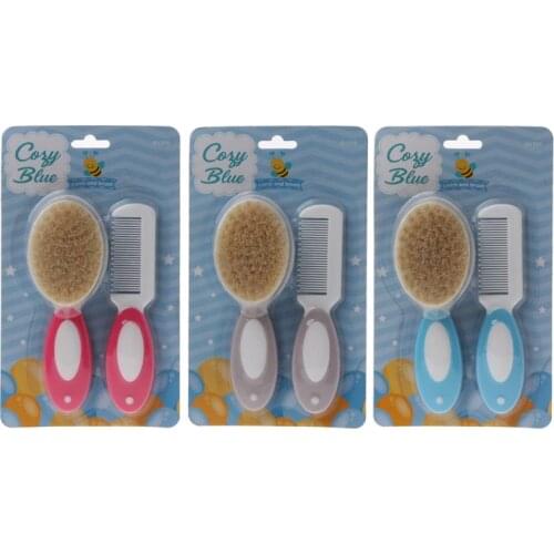 2020 New 2pcs Portable Soft Newborn Baby Hair Brush Baby Kids Comb Child Hairbrush Sets Boys Girls Head Massager
