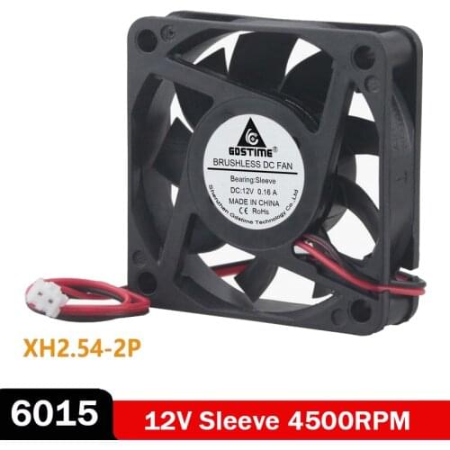 5 pcs Gdstime 60mm x 15mm 6cm 6015 DC 12V 2Pin Brushless Motor Heatsink Ventilation Cooler Cooling Fan 4500RPM