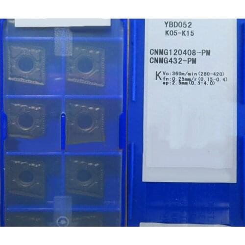 Original Turning Tool CNMG 120408 120412 CNMG120408-PM CNMG120412-PM YBD052 for Cast Iron Carbide Inserts Lathe Cutter CNC