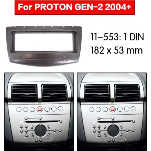 11-553 Car Radio Fascia Panel for PROTON GEN-2 2008+ Persona 2007+ (Silver) Stereo Fascia Dash CD Trim Installation Kit 1din