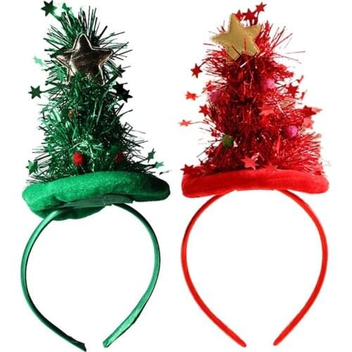 Christmas Headband Sequin Star Ball Hair Band For Christmas Tree Holiday Decoration Party Accessory Gift