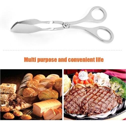 Stainless Steel Salad Tongs Grilled Food Tong Long Handle Scissor Bread Roast Clip Kitchen Baking Tongs BBQ Accessories