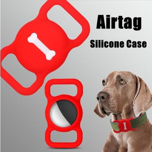 Pet Silicone Protective Case for Apple Airtag Tracker Finder Dog Cat Collar Loop Compatible with Apple Airtags Pet Accessories