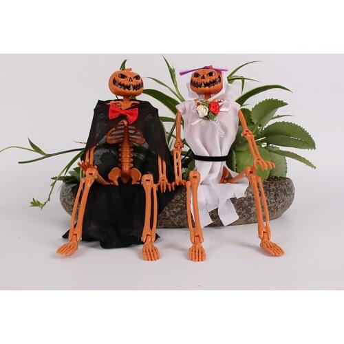 Halloween Skull Skeleton Simulation Human Body Plastic Skull Decoration Secret Room Haunted House Props Halloween Supplies