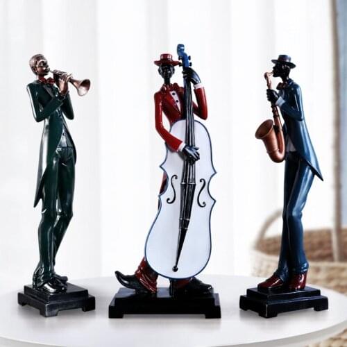 European Abstract Resin Music Band Statues Home Living Room Decoration Office Desktop Musician Figurines Crafts Wedding Gift