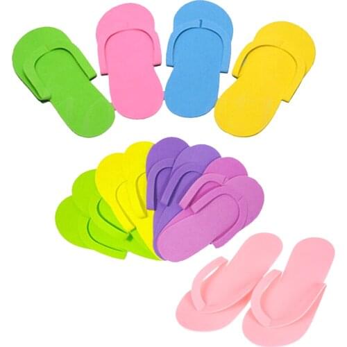Wholesale 12 Pairs Disposable Foam Slippers Foam Pedicure Slippper for Salon Spa Pedicure Flip Flop Tools High Quality