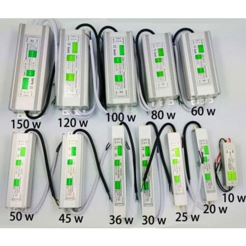 Transformer Power Supply Adapter AC110-260V to DC12V/24V 10W-100W Waterproof ip67 LED Driver Outdoor Transformer for strip light