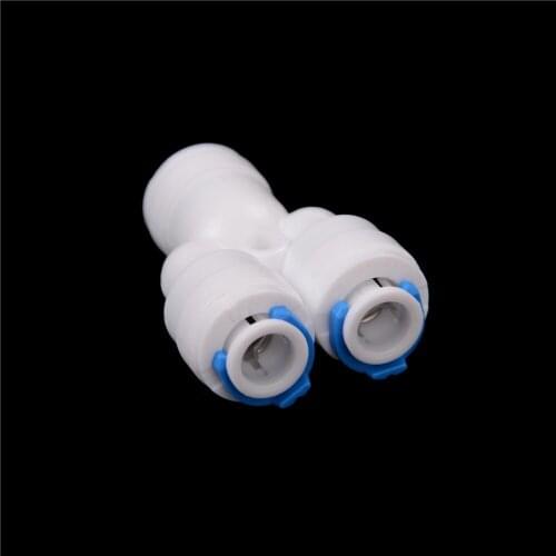 1/4" OD Tube Y Type PE Pipe Fitting Hose Plastic Quick Connector Aquarium RO Water Filter Reverse Osmosis System