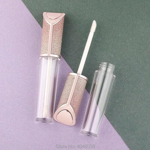 5ml Lip Gloss Wand Tubes Slope Cap Transparent Empty Cosmetic Containers Pink Lip Glaze Lipgloss Tube Packaging 200pcs