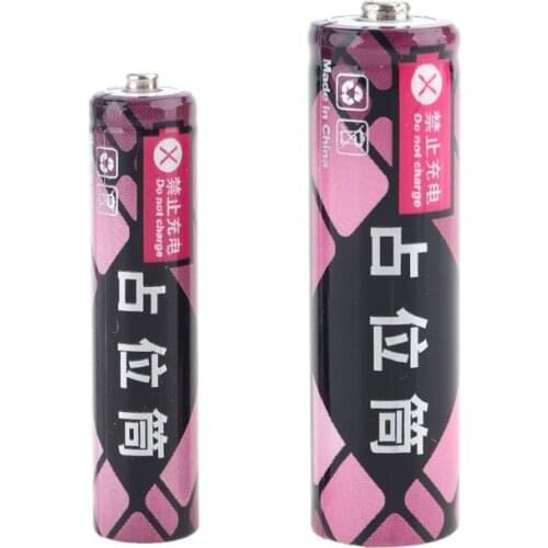 Universal 1Pc No Power 14500 AA AAA 10440 Size Dummy Fake Battery Shell Placeholder Cylinder Conductor