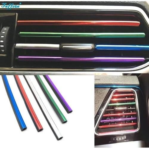 10pcs/set Universal Car Decoration U-shaped Air Conditioning Duct Blade Clip Interior Modified Bright Strip
