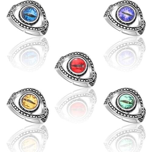 Punk Evil Eye Ring For Women Men Vintage Devil Eyeball Rings Unisex Couple Anel Ring Anillos Biker Jewelry Dropshipping