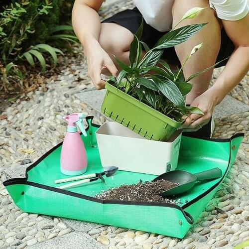Waterproof Planting Mat Foldable Garden Mats Succulent Potting Tarp PE Gardening Potting Tray Reusable Transplanting Cushion Pad