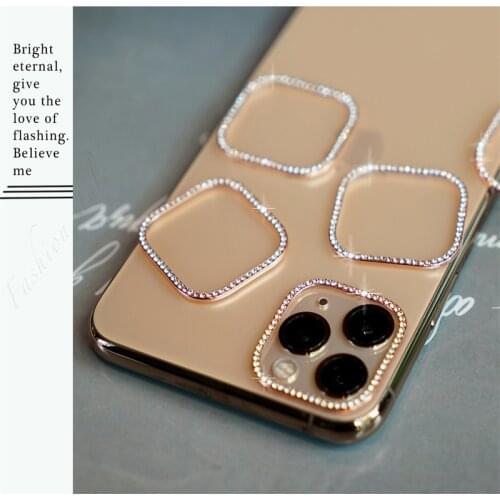 Bling Diamond Camera Lens Protector For iPhone 12 11 Pro Max Glitter Rhinestone Camera Protective Ring For iPhone 12 Pro Cover