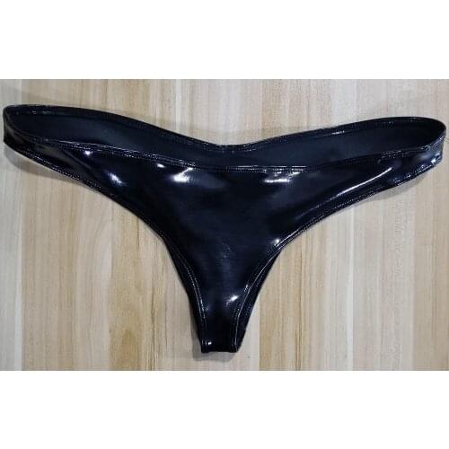Sexy Candy Color Wetlook PVC Latex Underwear Women Thongs And G Strings Lingerie String Femme T-back Thong Tanga Briefs Bragas