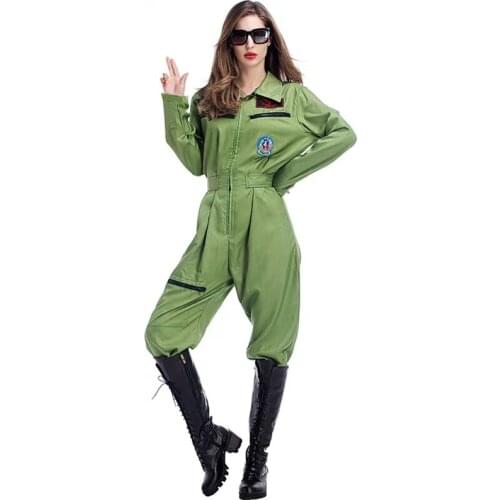 Women Soldier Special Cosplay Forces Female Halloween Pilot Uniforms Costumes Carnival Purim Parade Stage Role Play Party Dress