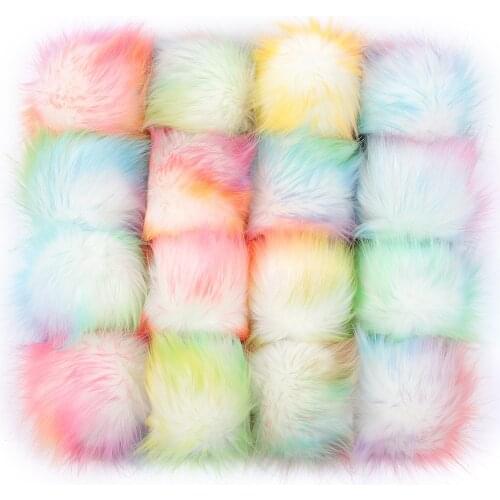 12PCS/Lot DIY Hats Accessories False Hairball Pom Pom Handmade Artificial Ball Faux Colorful Fox Fur PomPom