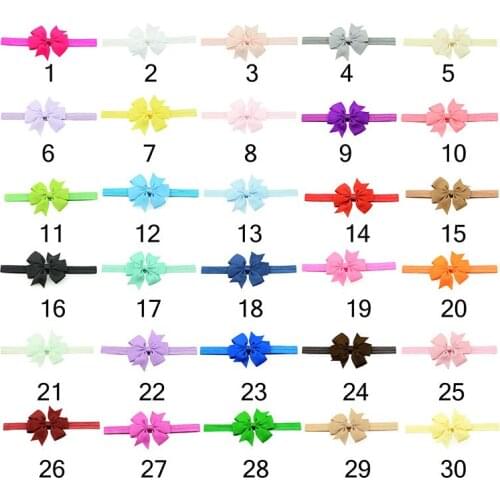 120 pcs/lot , 30 Colors Pinwheel Ribbon Bow Headband, 3 inch Boutique Bow headband