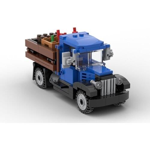 2021 New Retro Nostalgic Farm Pull Tool Machine Truck Truck Building Block Model High-tech Collection Splicing Children Toy Gift