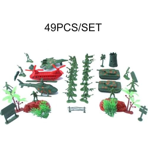 49PCS/Set Kids Military Array Model Toys Army Soldier Model Sandbox Game Men Figures Model Action Figure Toys For Children Boys