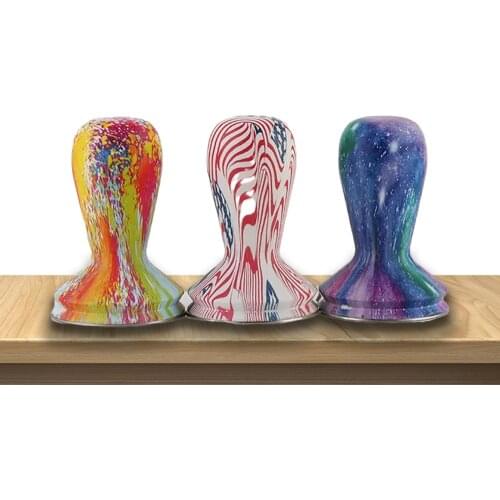 58MM Colorful Silicone Handle Stainless Steel Coffee Tamper Solid Coffee Barista Tool Espresso Coffee Tamper Flate Base Press