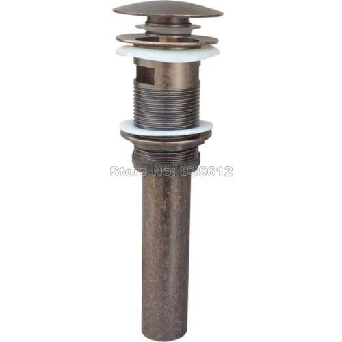 Antique Copper Large Round Cap Pop UP Sink Basin Waste / Drain With Overflow Wsd065