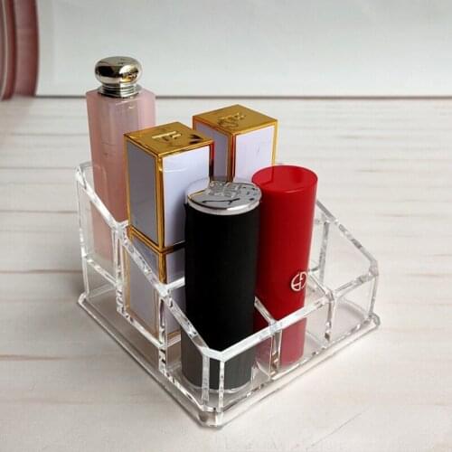 Nine grid stepped large square lipstick lip gloss holder desktop small items storage box jewelry organizer