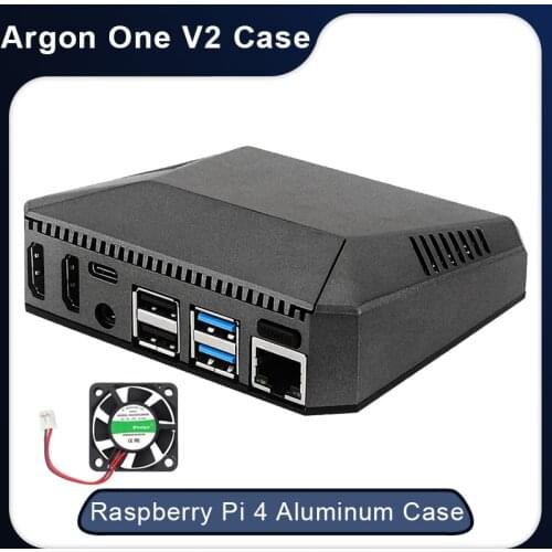 Argon One V2 Case Raspberry Pi 4 Model B Aluminum Case Removable GPIO Cover Passive Cooling Metal Shell for Raspberry Pi 4