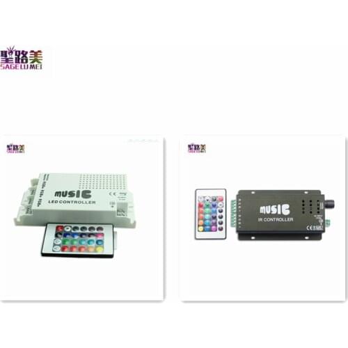 DC12V-24V Sound Music Controller 3CH 24key IR Remote LED RGB Controller Black or White For 5050 Led Strip Light Tape Ribbon