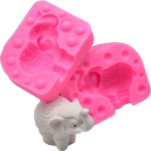 DIY Baking 3D Elephant Modeling Mold Fondant Chocolate Cake Decoration Handmade Soap Silicone Molds