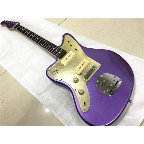 Customized version of the left hand metal purple jazz electric guitar can be customized free shipping