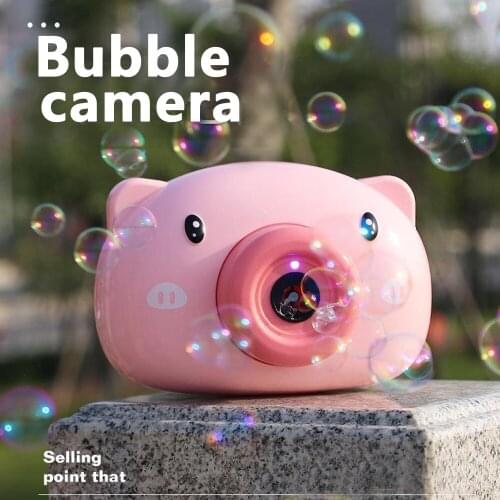 Giant bubble Cute Cartoon Pig Camera Baby Bubble Machine Outdoor Automatic Maker Gift for Bath kids toys party stuff