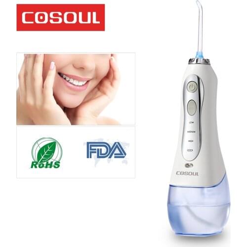 COSOUL Oral Irrigator 300ML Dental Water Flosser Big Capacity Cordless Portable teeth cleaner Professional water jet Home Use