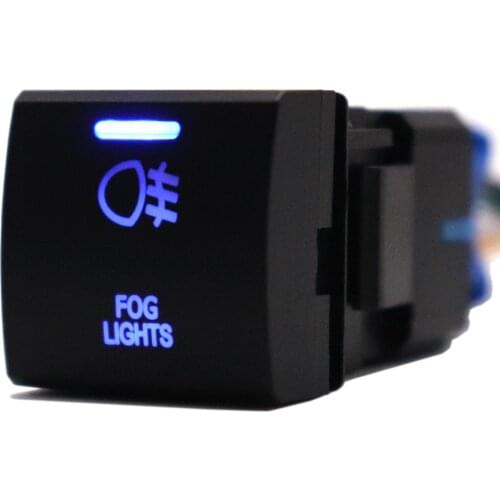 12V Fog Lights Dash Push Button Switch ON-OFF Blue Led 22 x22mm for Toyota Land Cruiser Prado150 Series RAV4 Camry Hiace Corolla