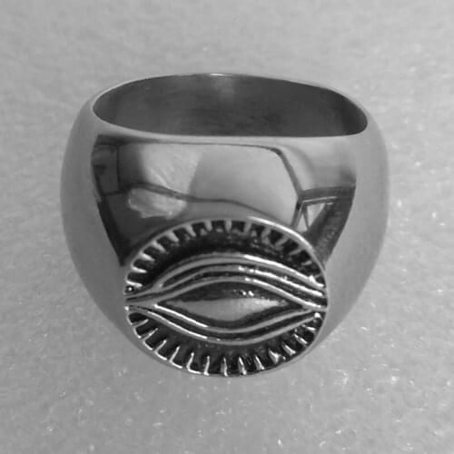 Eye of God Ring Mens Personality Jewelry Casting Stainless Steel Ring Retro Male Vintage Religious Christian Cocktail Biker