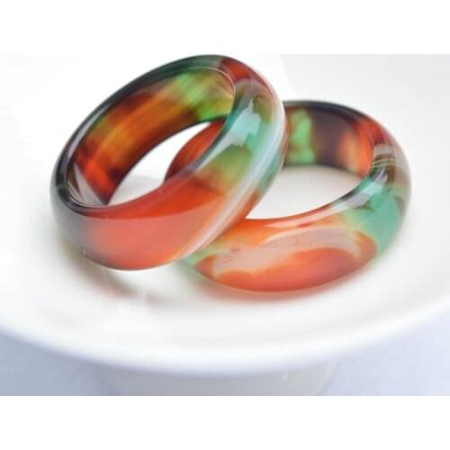 Natural chalcedony agate ring for couples fine jewelry 5pcs