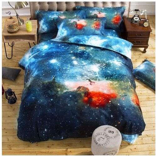 3d Galaxy Bedding Sets Single Double Twin/Queen 2pcs/3pcs/4pcs Bedclothes Bed Linen Universe Outer Space Duvet Cover Set