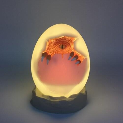 Creative gift 3D dinosaur lamp night light dinosaur egg lamp children atmosphere lamp bedroom bedside table lamp