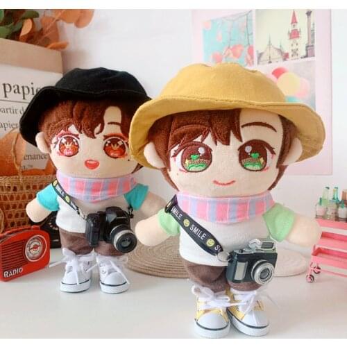 20CM Star EXO Doll Baby Summer Clothing Short sleeve T-shirt shoes pants Plush Doll Clothes Accessories toys Gift