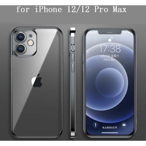 Fashion Tempered Glass Back Skin Case for iPhone 12 Soft Silicone Frame Bumper for iPhone 12 Pro Max free Screen Protector Cover