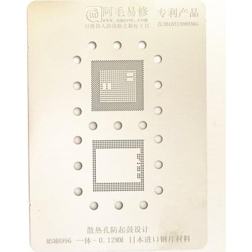 MSM8996 CPU RAM BGA Stencil Reballing IC Pins Heating Template Tin Plant Net 0.12mm Thinckness Heating Template Anti Drum-up
