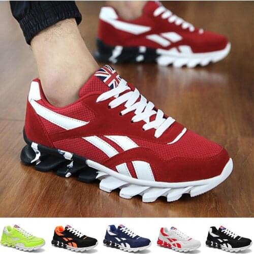 Men Running Shoes Spring PU leather Blade Sneakers High Quality Outdoor Light Breathable Sport Athletic Men Shoes Male Sneakers