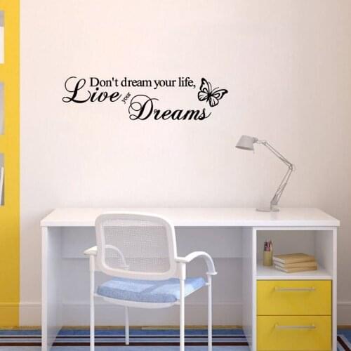 Don't Dream Your Life Live Your Dreams Wall Stickers Bedroom Decoration 8142 English Characters Sticker Vinyl Home Decal Art