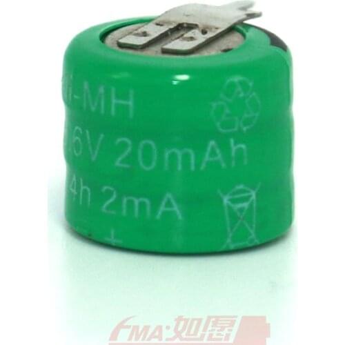 3x Ni-MH Button Rechargeable Battery w/tabs 3.6V 20MAH For PLC Data backup power